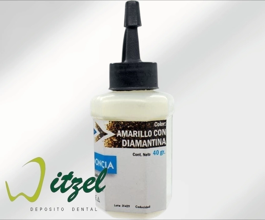 amarillo Acrilico De Orthodoncia Con Diamantina