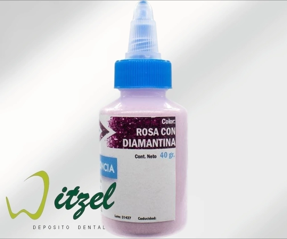 rosa Acrilico De Orthodoncia Con Diamantina
